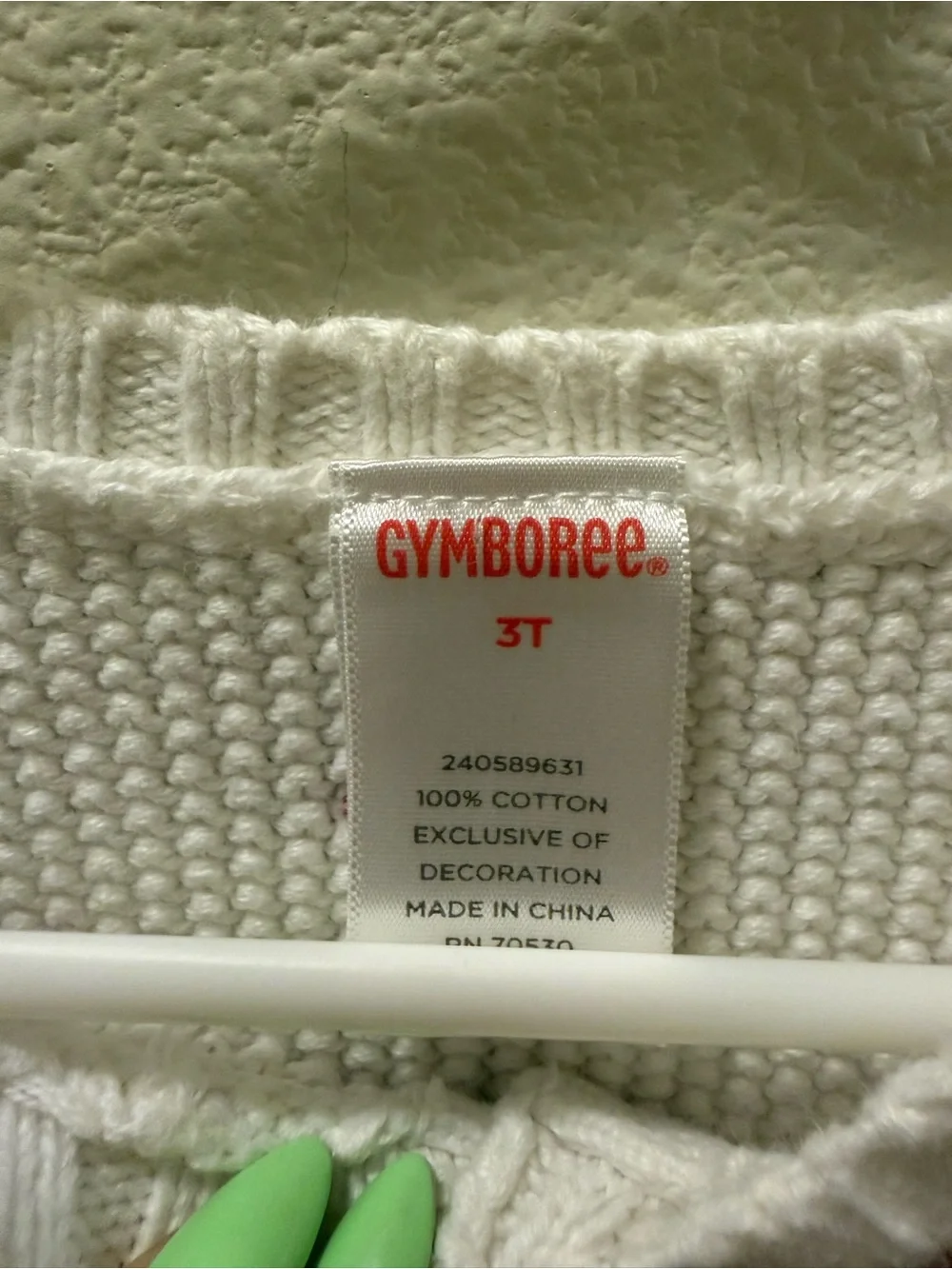 Gymboree White Knit Cardigan with Colorful Flower Appliques